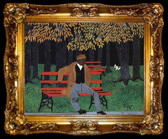 framed  Horace pippin Man on a Bench, ta009-2